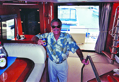 Kenny Cloyd standing in the lower level of his boat