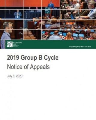 Cover page for the Official Notice of Appeals for the 2019 Group B Cycle