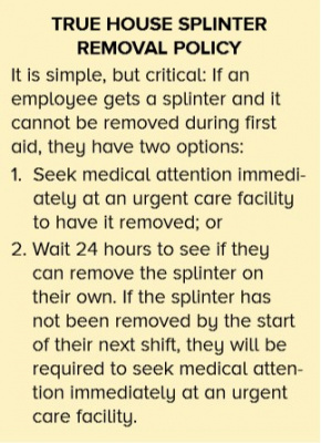 Example policy for removing splinters