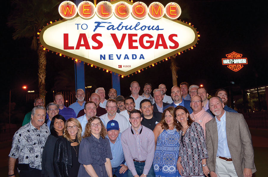 OQM group at Las Vegas sign