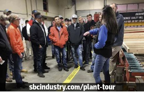 Student plant tour at Big C Lumber