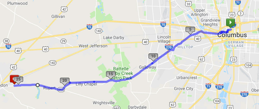 2019 Bike Ride Route Map