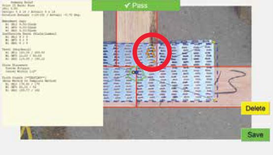 Example of a plate that passed inspection and the inspection can be saved to a report