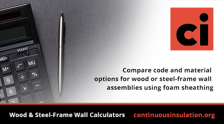 Compare code and material options for wood or steel-frame wall assemblies using foam sheathing