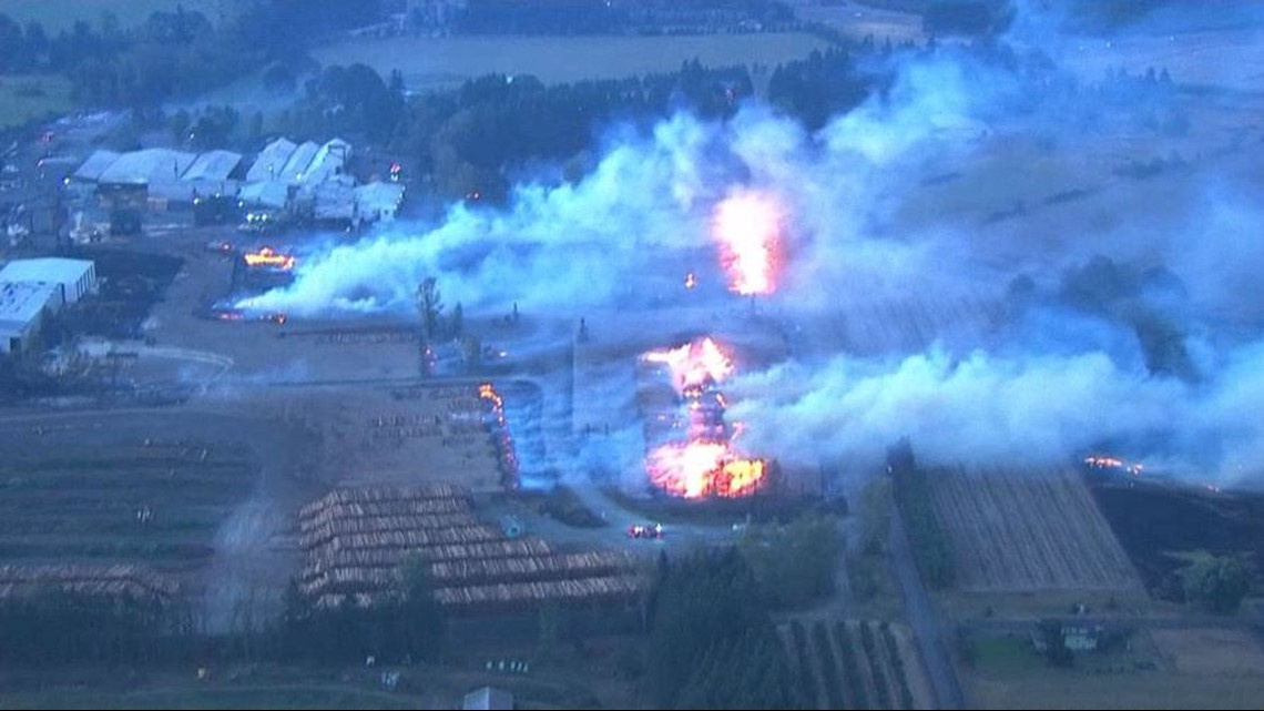 Sky8 captured images of the fire burning in Molalla, Ore. on Tuesday, Sept. 8, 2020.