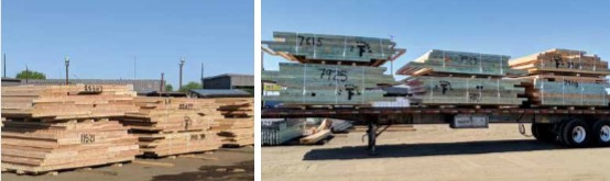 stacks of trusses for the Rendezvous tower project